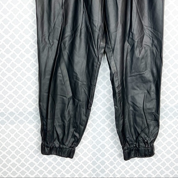 EUC UO Sparkle & Fade Black Faux Leather Joggers - Picture 4 of 10